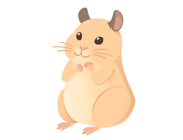 Lichtbruine Hamster Schattig Cartoon Dier Ontwerp Vector Illustratie Geïsoleerd Witte — Stockvector