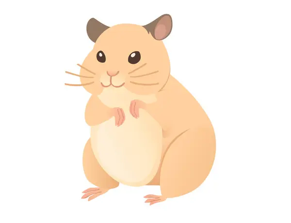 Luz Marrom Hamster Bonito Desenho Animado Desenho Animal Vetor Ilustração — Vetor de Stock