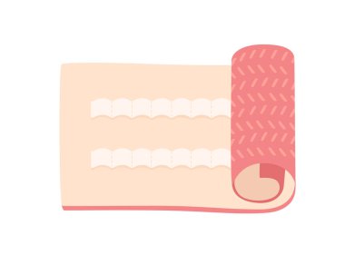 Beyaz arkaplanda izole edilmiş yumuşak rulo kalem kutusu vektör çizimi.