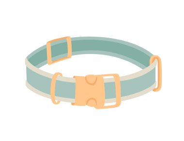 Beyaz arkaplanda etiketsiz yeşil köpek tasması çizimi izole edildi.