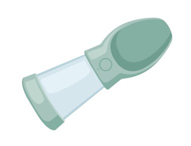 Evcil hayvanlar için su şişesi plastik şişe plastik kase vektör çizimi beyaz arka planda izole.