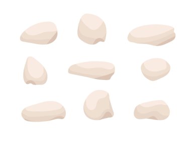 Beyaz arkaplanda izole edilmiş beyaz akvaryum dekoratif taş vektör çizimi.