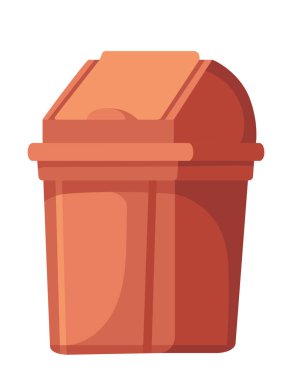 Plastik çöp kutusu klasik tasarım vektör çizimi beyaz arkaplanda izole edildi.