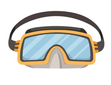 Beyaz arkaplanda izole edilmiş su altı vektör çizimi için modern plastik maske.