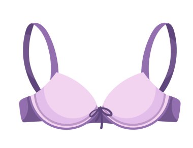 Pembe ve mor renkli cazibe tarzı sutyen iç çamaşırı çizimi beyaz arkaplanda izole edilmiş..