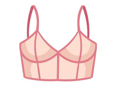 Pembe ve mor renkli cazibe tarzı sutyen iç çamaşırı çizimi beyaz arkaplanda izole edilmiş..