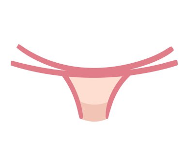 Beyaz arkaplanda izole edilmiş pembe renk cazibe tarzı pantolon iç çamaşırı vektör çizimi.