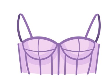 Pembe ve mor renkli cazibe tarzı sutyen iç çamaşırı çizimi beyaz arkaplanda izole edilmiş..