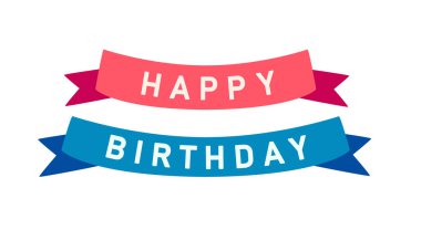 Bunting ile el çizimi vektör çizimleri, bayraklara yazılan mutlu yıllar mektupları. Beyaz arkaplandaki izole nesneler. Çocuklar için tasarım konsepti, doğum günü kutlaması.