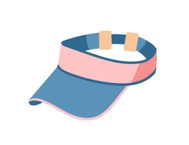 Yaz için pembe renkli modern şapka ve beyaz arkaplanda izole edilmiş sıcak hava vektörü illüstrasyonu.