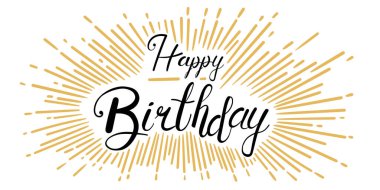 Modern dekoratif serpilmiş, göz alıcı çizgileri olan el yazısıyla yazılmış mutlu yıllar. El çizimi harfler, el yazısı. Tebrik kartı tasarımı için hazır. Vektör illüstrasyonu beyazda izole edildi.