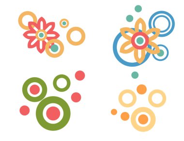 Canlı pastel renklerde simetrik şekilli geometrik süsleme deseni. Dekoratif tasarım ve tekstil baskıları için ideal modern ve klasik elementler. Vektör illüstrasyonu beyazda izole edildi.