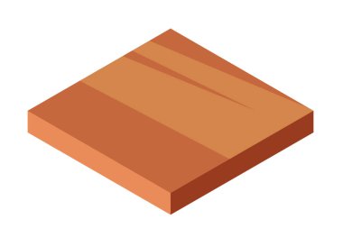 Kahverengi alanlı Isometric kare arsa. Katmanlı toprak. Vektör illüstrasyonu beyaz arkaplanda izole edildi.