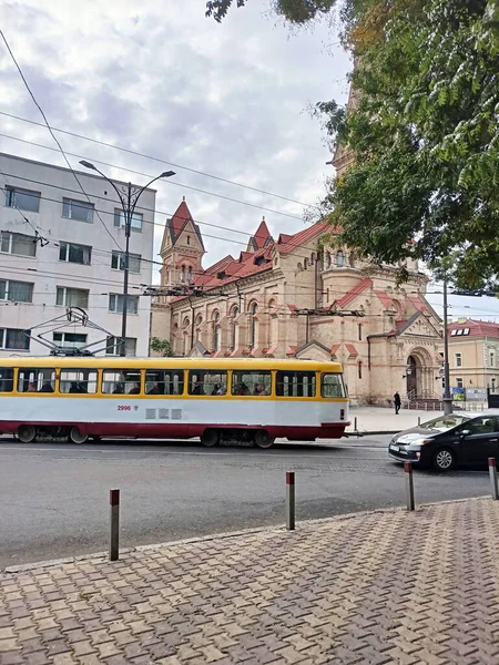 Vida Cotidiana Usual Dos Odessans Comuns Transporte Elétrico Cidade Cercado — Fotografia de Stock