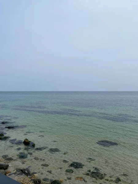 View Boundless Sea Horizon Connecting Quiet Calm Surface Black Sea — Stock Photo, Image