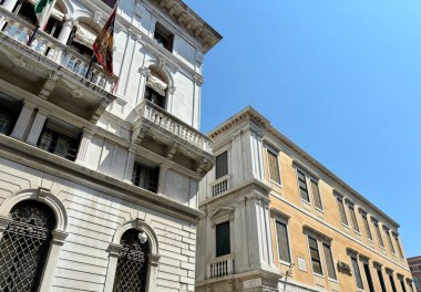 Each house in the ancient part of Venice is distinguished by its unique architecture or bas-reliefs. clipart