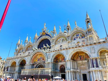 It is impossible to fully enjoy the greatness and beauty of the religious masterpieces created by medieval artists on the walls of the Basilica di San Marco. clipart