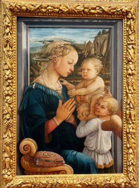 Uffizi Galerisi. Floransa. İtalyan Rönesans sanatçısı Filippo Lippi 