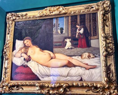 Uffizi Galerisi. Floransa. Venedik Rönesans dönemi resim okulunun ünlü sanatçısı Titian 'dan 