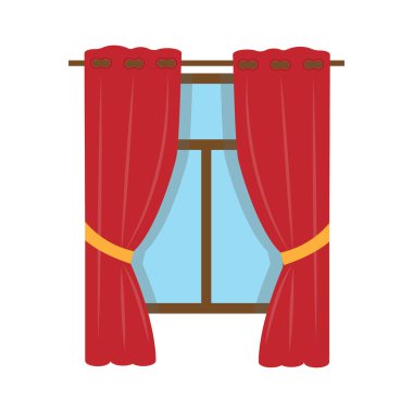 Perde simgesi. Web ve mobil için rastr illüstrasyonunun perde simgesi