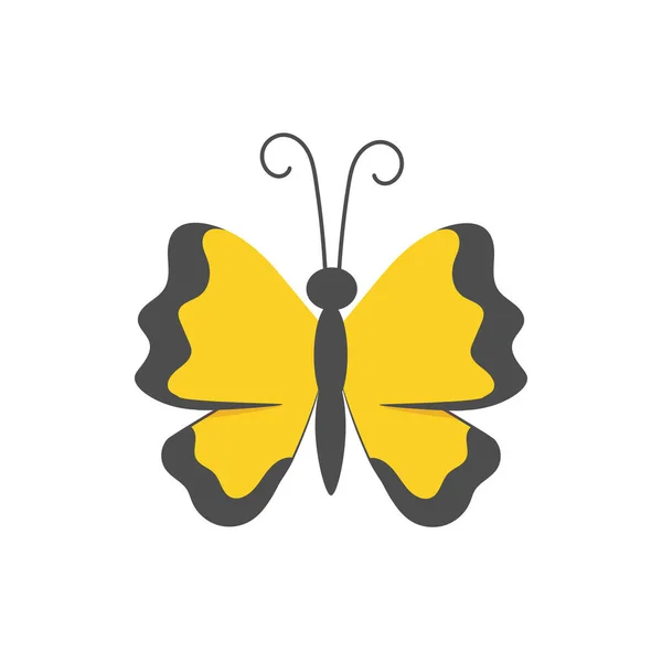 Vliegende Vlinder Icoon Platte Illustratie Van Een Vliegende Vlinder Vector — Stockvector