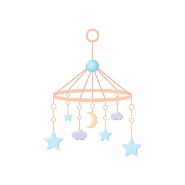 Κουδουνίστρα Μωρού Κρεμασμένο Παιχνιδάκι Κινητό Για Νεογέννητο Toy Stars Φεγγάρι — Διανυσματικό Αρχείο