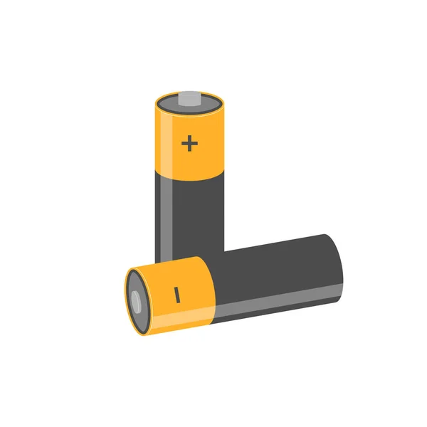 Icône Batterie Vecteur Batterie Batterie Isolée Piles Orange — Image vectorielle