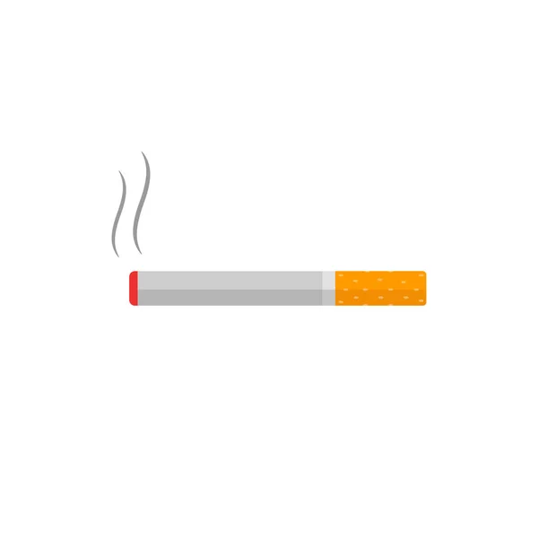 Icona Sigaretta Piatta Illustrazione Vettoriale Piatto Isolato — Vettoriale Stock