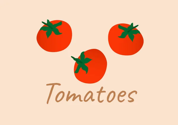 Conjunto Tomates Rojos Frescos Sanos Hechos Estilo Plano Ideal Para — Vector de stock