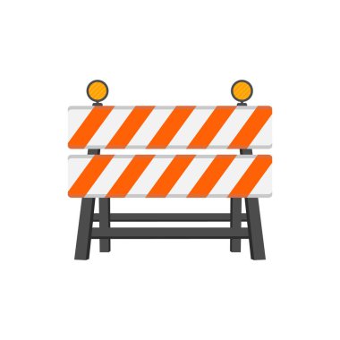 İnşaat bariyer simge vektör çizim grafik tasarım altında