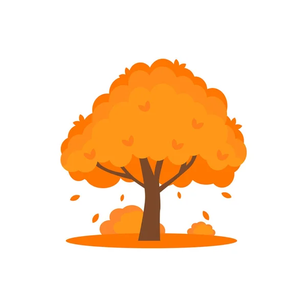 Bunte Herbstbäume Cartoon Gelb Orange Herbst Baum Und Herbstlichen Garten — Stockvektor