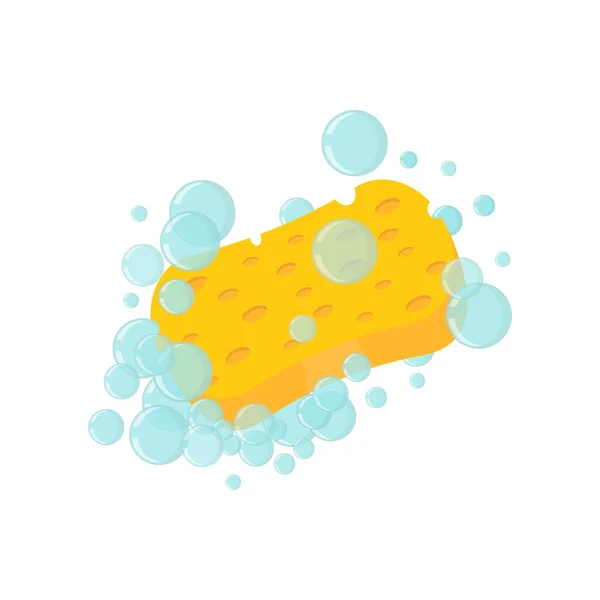 Illustration Sponge White Background Sponge Foam Bubbles — Stock Vector