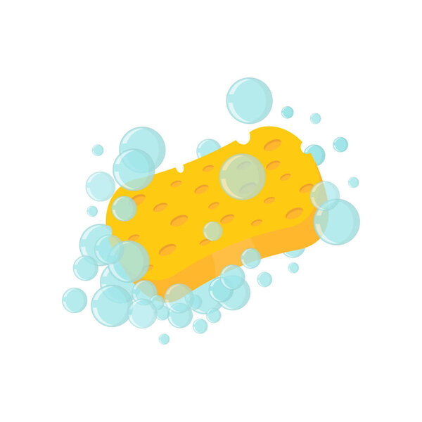 illustration of a sponge on a white background, sponge foam bubbles