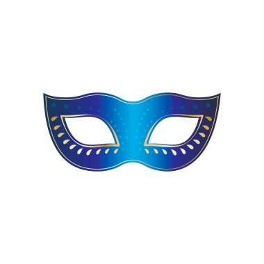 Navy blue ornate carnival mask, vector illustration clipart