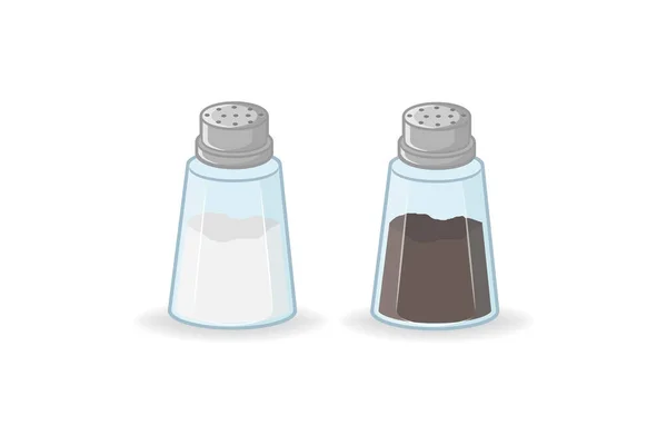 Illustrazione Vettoriale Bottiglie Sale Pepe Shaker — Vettoriale Stock