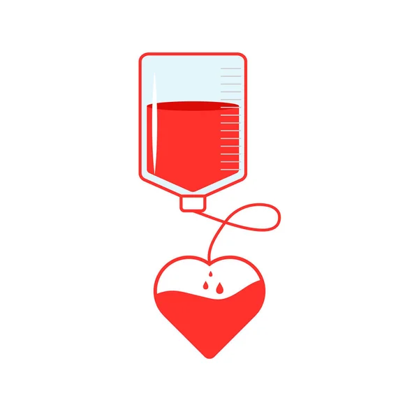 Weltblutspendertag Blutgefäße Herzbild Blutspende Bluttransfusionssymbole Vektorillustration Gesundheitskonzept — Stockvektor