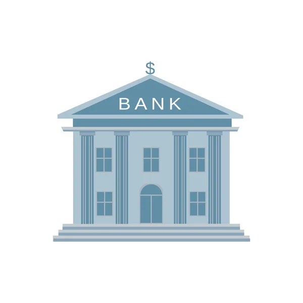 Flat vector illustration of bank building isolated on white background
