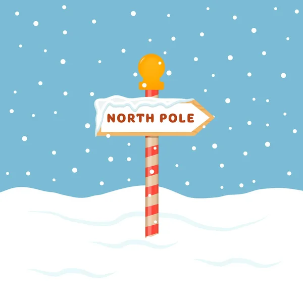 North Pole Sign North Pole Inscription — Stock Vector