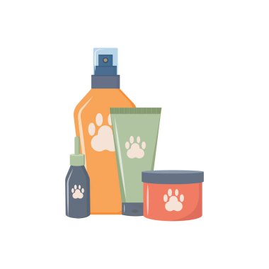 Kavanoz vektör illüstrasyonundaki hayvanlar için bakım