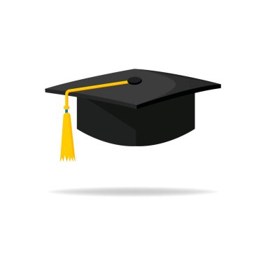 Mezuniyet şapkası vektörü izole görüntü