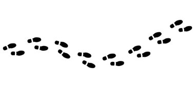 Ayak izleri, beyaz arka planda izlenen ayak izleri. vektör simgesi çizimi