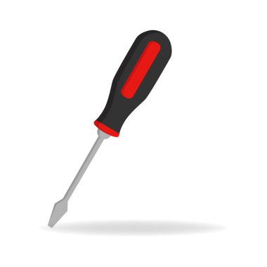 Beyaz arkaplanda izole edilmiş tornavida vektör tasarımı çizimi