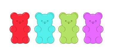 Jöle meyve jelibonu verir. Karakter Illustrator vektör tasarımı