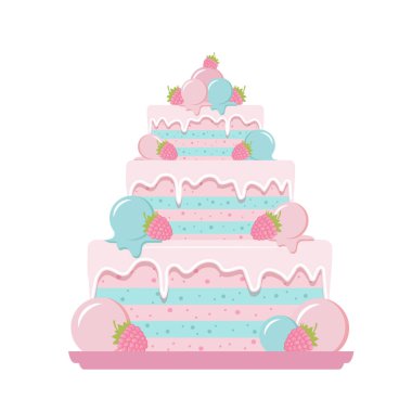 doğum günü pastası, renk vektörü simgesi