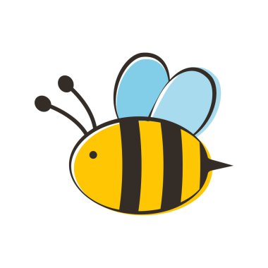 Şirin arı uçan çizgi film vektör ikonu çizimi. Hayvan doğası simgesi kavramı izole edildi