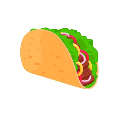 Beyaz üzerine taze domates soslu ızgara biftekli taco.