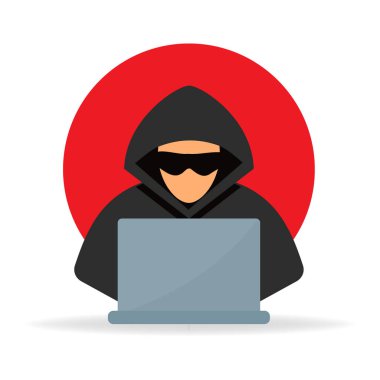 Hacker kapüşonlunun vektör çizimi