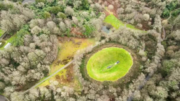 Drone Flight Lake Irish Sky Garden Crater High Quality Fullhd — Stock video