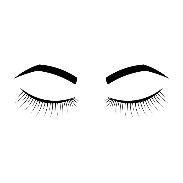 Schwarze Augenbrauen Und Wimpern Symbol Vektor Illustration Symbol — Stockvektor