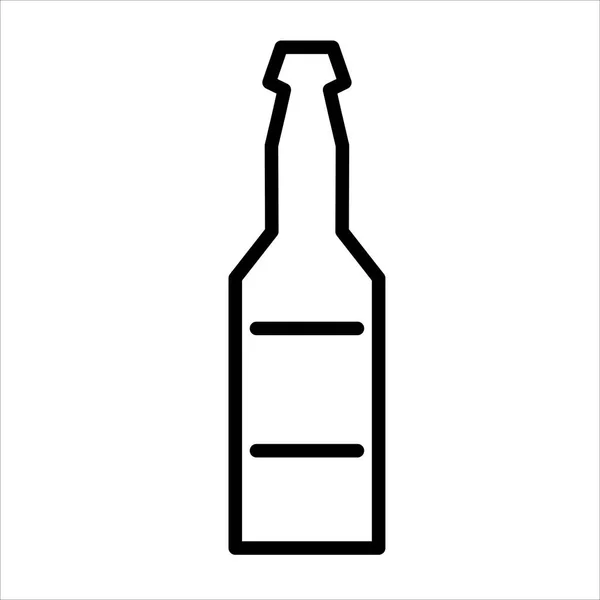 Botella Cerveza Icono Vector Símbolo Ilustración — Vector de stock